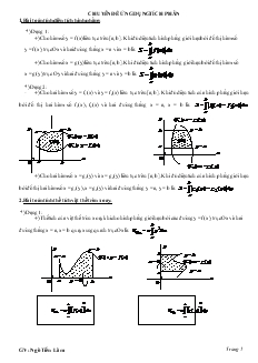 Giáo án lớp 12a môn đại số - Chuyên đề ứng dụng tích phân