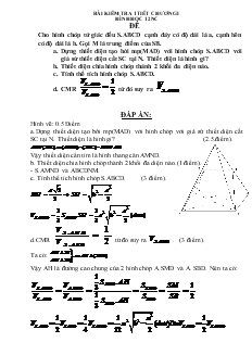 Giáo án lớp 12A môn Hình học - Bài kiểm tra 1 tiết chương I