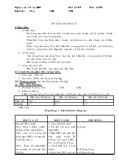 Giáo án lớp 12a môn Hình học - Ôn tập chương 02