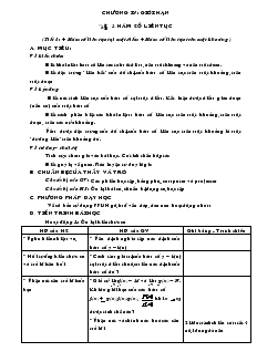 Giáo án môn Đại số lớp 11 - Bài 3: Hàm số liên tục