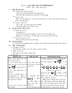 Giáo án môn Đại số lớp 11 - Bài Dãy số có giới hạn 0