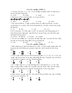 Giáo án môn Đại số lớp 11 - Câu trắc nghiệm