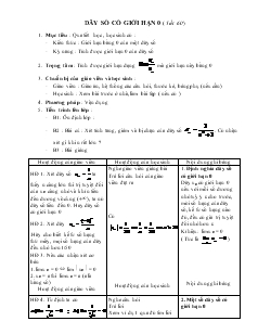 Giáo án môn Đại số lớp 11 - Dãy số có giới hạn 0 ( tiết 60 )