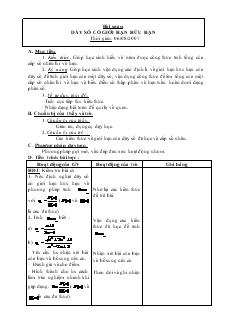 Giáo án môn Đại số lớp 11 - Dãy số có giới hạn hữu hạn (tiếp theo)