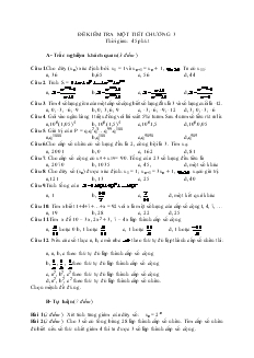 Giáo án môn Đại số lớp 11 - Đề kiểm tra một tiết chương 3 thời gian: 45 phút