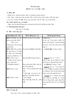 Giáo án môn Đại số lớp 11 - Hoán vị - luyện tập