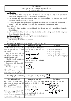 Giáo án môn Đại số lớp 11 - Luyện tập: Giới hạn dãy số (tiết 1)