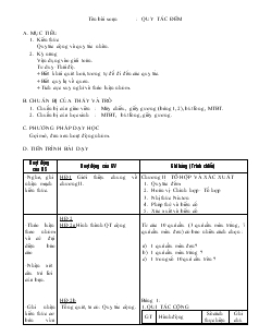 Giáo án môn Đại số lớp 11 - Quy tắc đếm