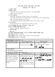 Giáo án môn Đại số lớp 11 - Tiết 24: Nhị thức niutơn