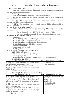 Giáo án môn Đại số lớp 11 - Tiết 40: Bài tập về biến ngẫu nhiên rời rạc