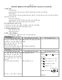 Giáo án môn Đại số lớp 11 - Tiết 59: Một số định lí về giới hạn hữu hạn của hàm số
