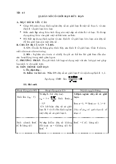 Giáo án môn Đại số lớp 11 - Tiết 61 - Bài 2: Dãy số có giới hạn hữu hạn