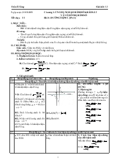 Giáo án môn Giải tích lớp 12 - Tiết 11 - Bài 4: Đường tiệm cận