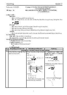 Giáo án môn Giải tích lớp 12 - Tiết 16 - Bài 4: Khảo sát sự biến thiên và vẽ đồ thị của hàm số