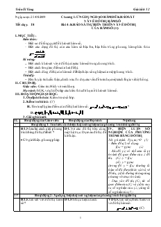 Giáo án môn Giải tích lớp 12 - Tiết 18 - Bài 4: Khảo sát sự biến thiên và vẽ đồ thị của hàm số