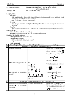 Giáo án môn Giải tích lớp 12 - Tiết 24 - Bài 1: Luỹ thừa