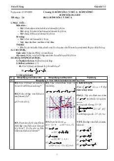 Giáo án môn Giải tích lớp 12 - Tiết 26 - Bài 2: Hàm số luỹ thừa