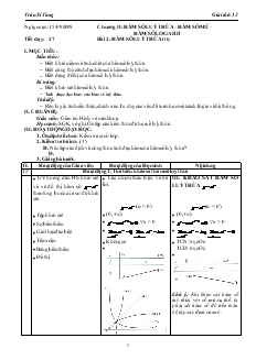 Giáo án môn Giải tích lớp 12 - Tiết 27 - Bài 2: Hàm số luỹ thừa