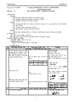 Giáo án môn Giải tích lớp 12 - Tiết 31 - Bài 3: Hàm số mũ – hàm số logarit