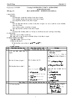 Giáo án môn Giải tích lớp 12 - Tiết 32 - Bài 3: Hàm số mũ – hàm số logarit