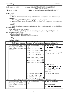 Giáo án môn Giải tích lớp 12 - Tiết 38, 39 - Bài dạy: Thực hành giải toán trên máy tính cầm tay