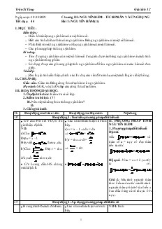 Giáo án môn Giải tích lớp 12 - Tiết 44 - Bài 1: Nguyên hàm