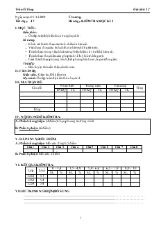 Giáo án môn Giải tích lớp 12 - Tiết 47 - Kiểm tra học kì 1