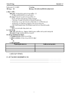 Giáo án môn Giải tích lớp 12 - Tiết 48 - Trả bài kiểm tra học kì 1