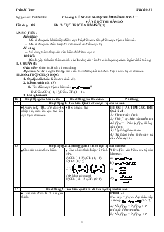 Giáo án môn Giải tích lớp 12 - Tiết 5 - Bài 2: Cực trị của hàm số