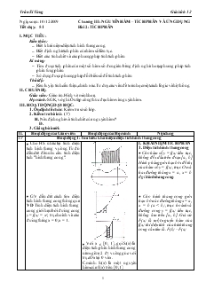 Giáo án môn Giải tích lớp 12 - Tiết 51 - Bài 2: Tích phân