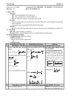 Giáo án môn Giải tích lớp 12 - Tiết 53 - Bài 2: Tích phân