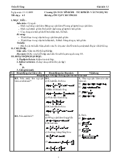 Giáo án môn Giải tích lớp 12 - Tiết 61 - Bài dạy: Ôn tập chương III