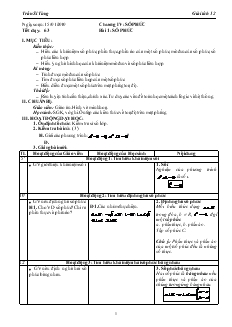 Giáo án môn Giải tích lớp 12 - Tiết 63 - Bài 1: Số phức