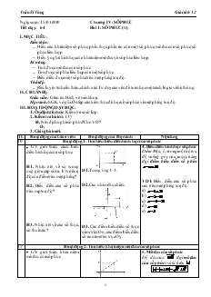 Giáo án môn Giải tích lớp 12 - Tiết dạy: 64 - Bài 1: Số phức