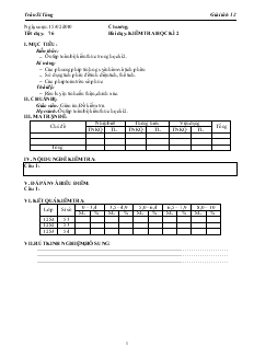 Giáo án môn Giải tích lớp 12 - Tiết dạy: 76 - Bài dạy: Kiểm tra học kì 2