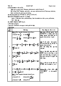 Giáo án môn Toán lớp 12 - Tiết 50: Bài tập