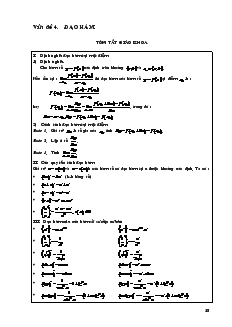 Giáo án môn Toán lớp 12 - Vấn đề 4: Đạo hàm