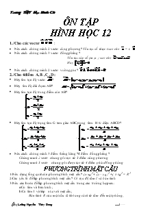 Giáo án Ôn tập hình học 12