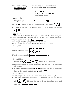 Kỳ thi chọn học sinh giỏi tỉnh khối 12 thpt - Năm học 2008-2009  môn : toán thời gian làm bài : 180 phút