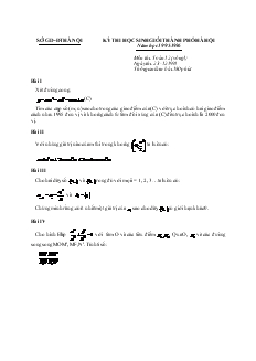 Kỳ thi học sinh giỏi thành phố hà hội năm học 1995-1996 môn thi: toán 12 (vòng1)  thời gian làm bài:180 phút