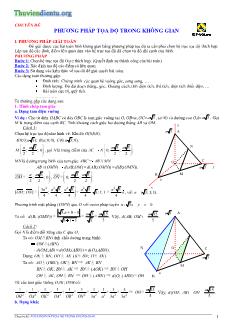 Chuyên đề Phương pháp về đo  tọa độ trong không gian