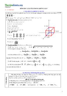 Chuyên đề về hình học và giải tích trong không gian