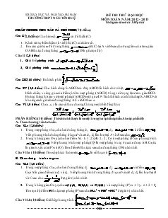 Đề 1 thi thử đại học môn toán năm 2012 - 2013 thời gian làm bài: 180 phút