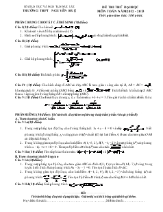 Đề 11 thi thử đại học môn toán năm 2012 - 2013 thời gian làm bài: 180 phút
