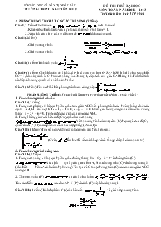 Đề 14 thi thử đại học môn toán năm 2012 - 2013 thời gian làm bài: 180 phút