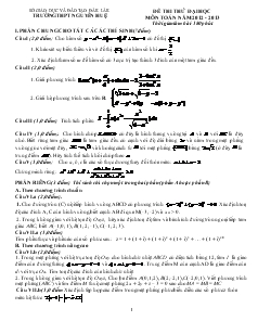 Đề 16 thi thử đại học môn toán năm 2012 - 2013 thời gian làm bài: 180 phút