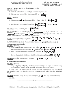 Đề 17 thi thử đại học môn toán năm 2012 - 2013 thời gian làm bài: 180 phút