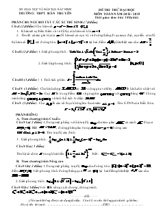 Đề 2 thi thử đại học môn toán năm 2012 - 2013 thời gian làm bài: 180 phút