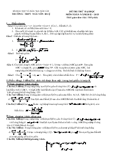 Đề 25 thi thử đại học môn toán năm 2012 - 2013 thời gian làm bài: 180 phút