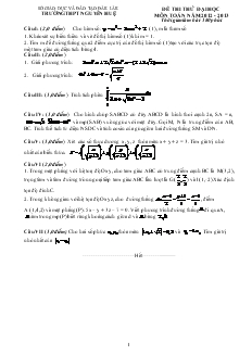 Đề 33 thi thử đại học môn toán năm 2012 - 2013 thời gian làm bài: 180 phút